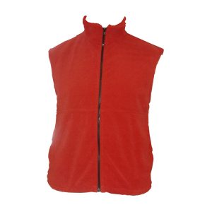 Red full zip fleece vest